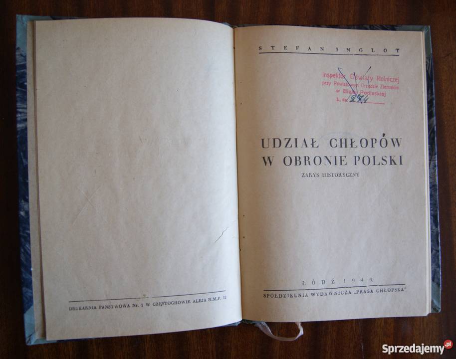 Stefan Inglot Udział chłopów w obronie Polski lubelskie Parczew