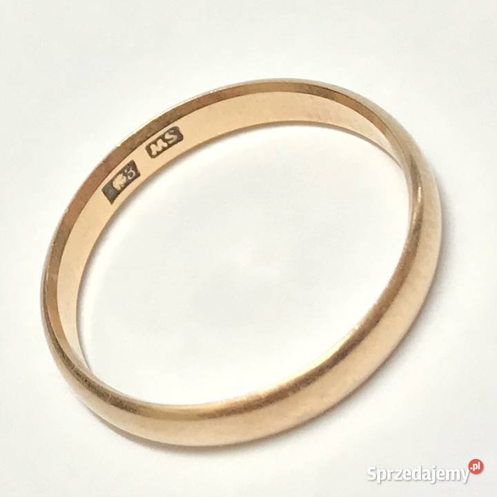 Złota OBRĄCZKA ślubna męska 14K KLASYCZNA r 17 Warszawa