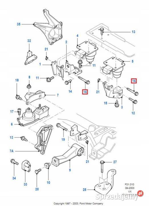 ŚRUBA MOCOWANIA SILNIKA FORD GALAXY 1006785 Motoryzacja