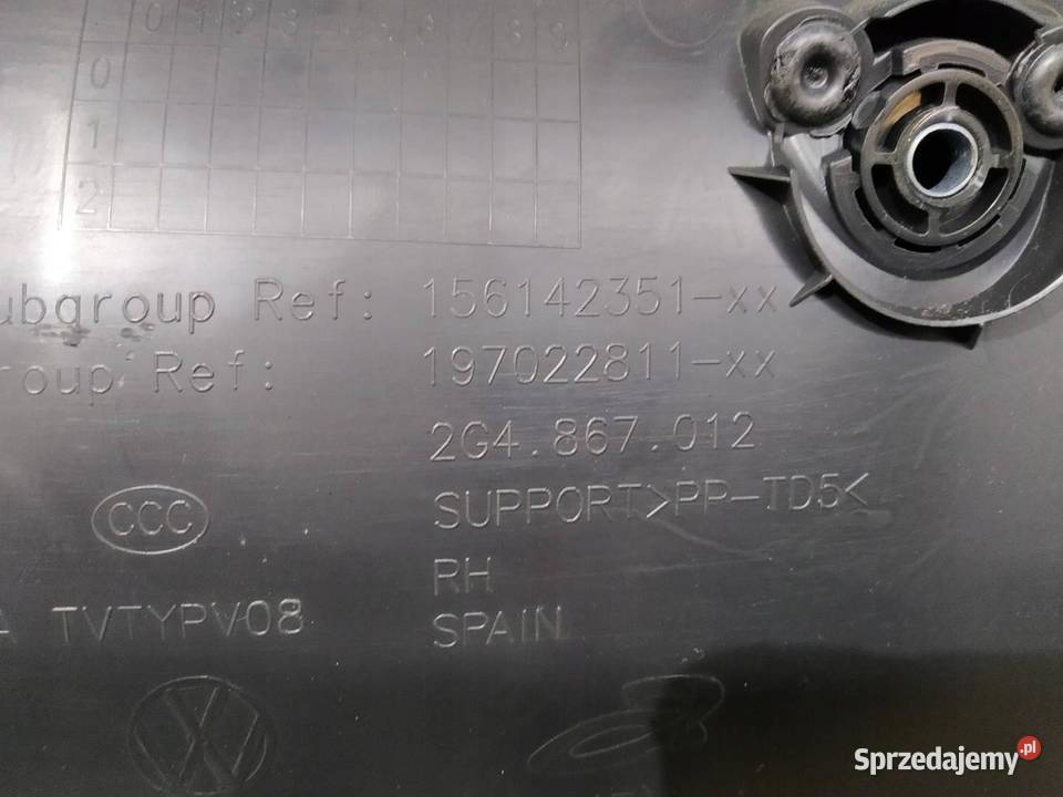 TAPICERKA BOCZEK PRAWY LEWY PRZÓD KPL 2G VW