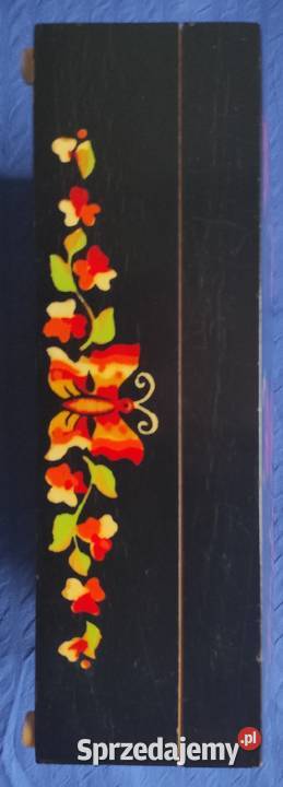 Pudełko ozdobne drewniane motyl kwiat ZSRR CCCP Warszawa