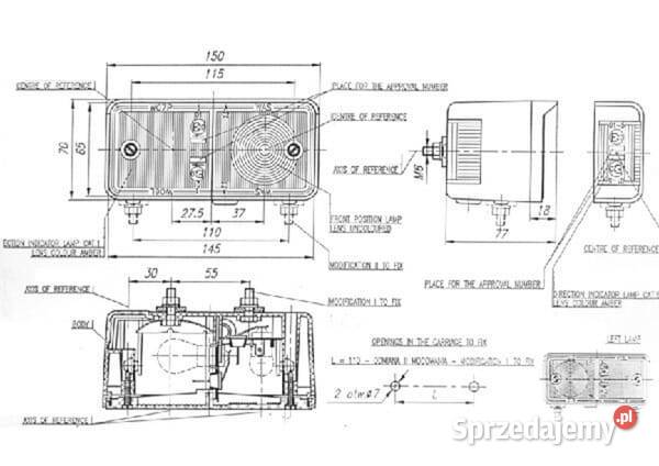 Lampa kierunkowskazu W06P 43 boczna prawa Kamionna