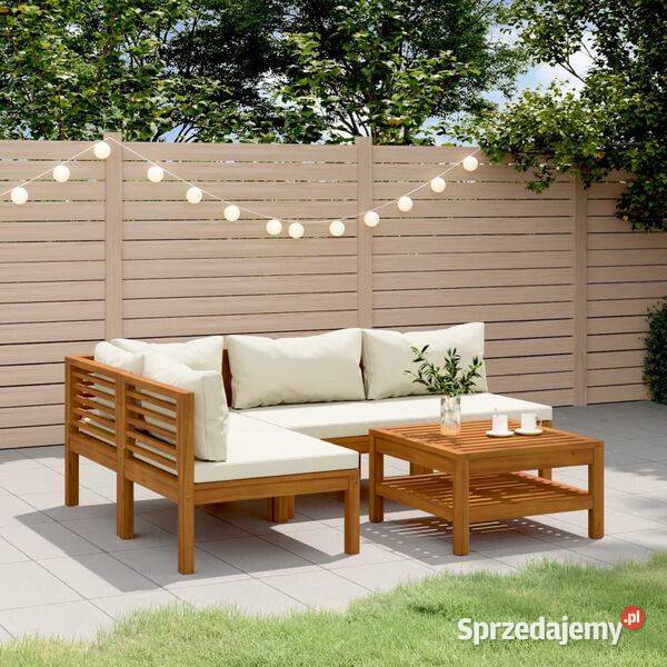 vidaXL 5cz zestaw wypoczynkowy do ogrodu kremowe mazowieckie