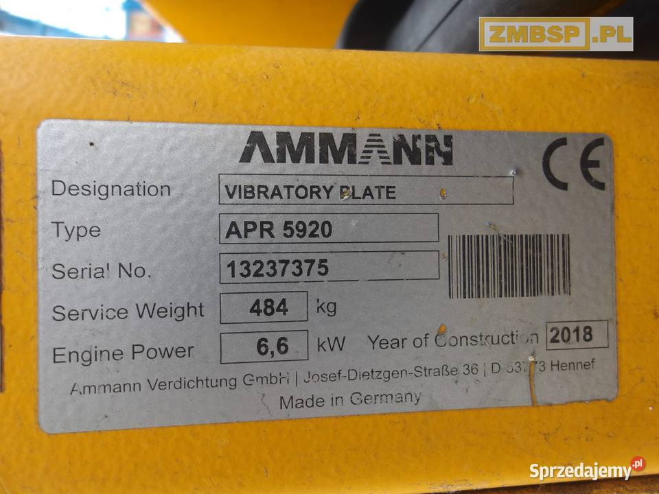Zagęszczarka rewersyjna Ammann APR5920 Pleszew