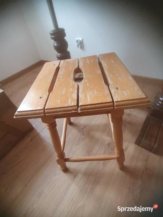 2xDrewniany Taboret Stołek Kwietnik Rustykalny Nidzica