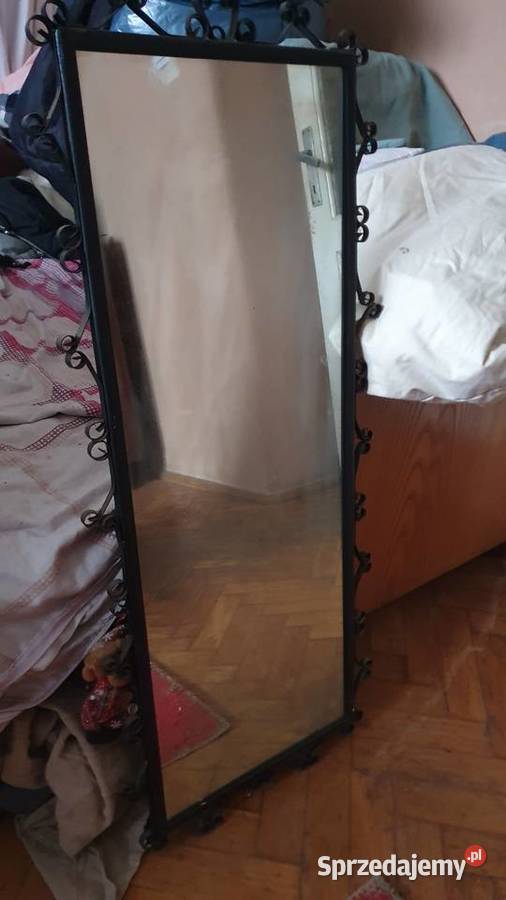 Lustro ścienne PRL metalowa rama czarna Vintage mazowieckie Warszawa sprzedam