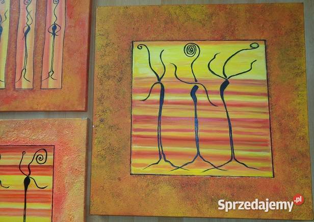 Tancerki obraz olejny współczesny 60x60 Katowice