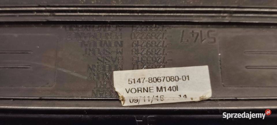 BMW F20 LISTWY PROGOWE KOMPLET 8067080