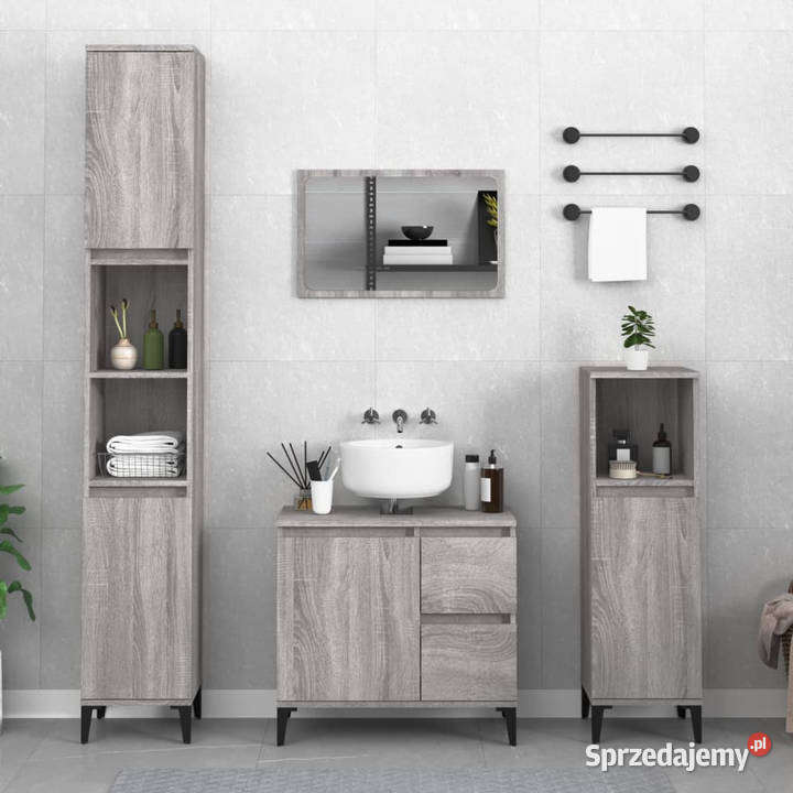 Szafka łazienkowa szary dąb sonoma 30x30x100