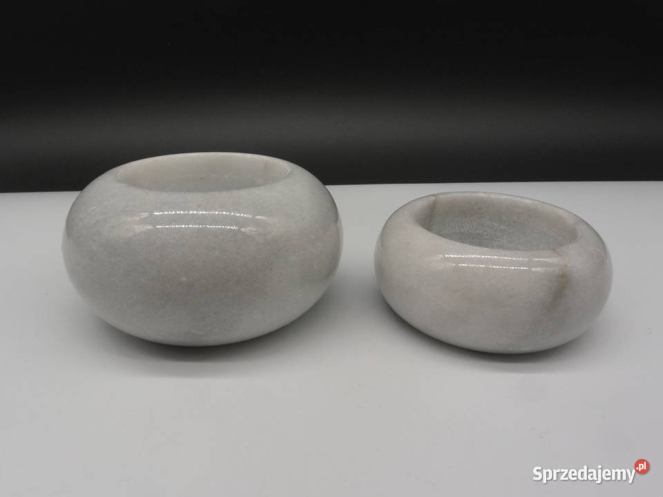 Komplet Świeczników z Naturalnego Marmuru