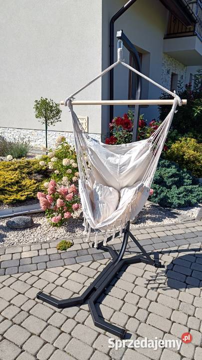 KRZESŁO Brazylijskie Beżowe Boho FOTEL Wiszący Brzostek