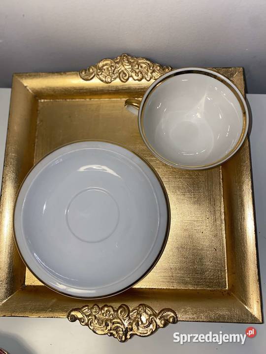 duo śniadaniowe porcelanowe z sygnatura