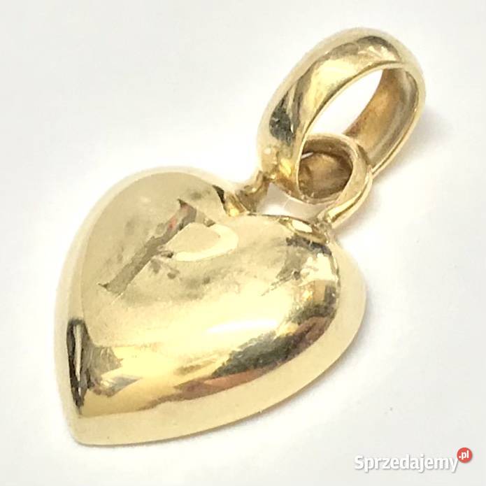 Złoty WISIOREK serduszko 585 14K litera P Warszawa