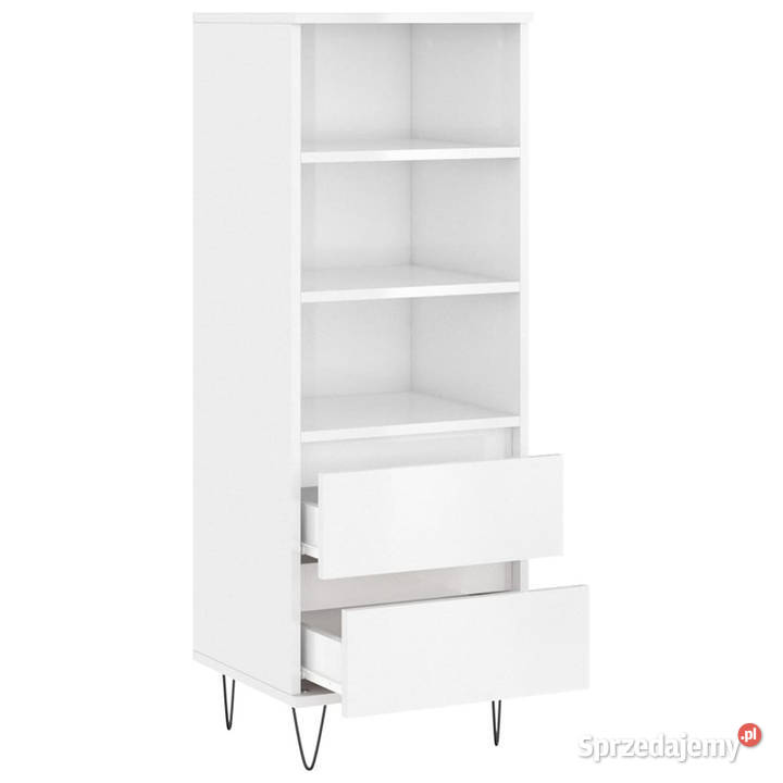 Wysoka szafka biała z połyskiem 40x36x110 Pozostałe Warszawa sprzedam