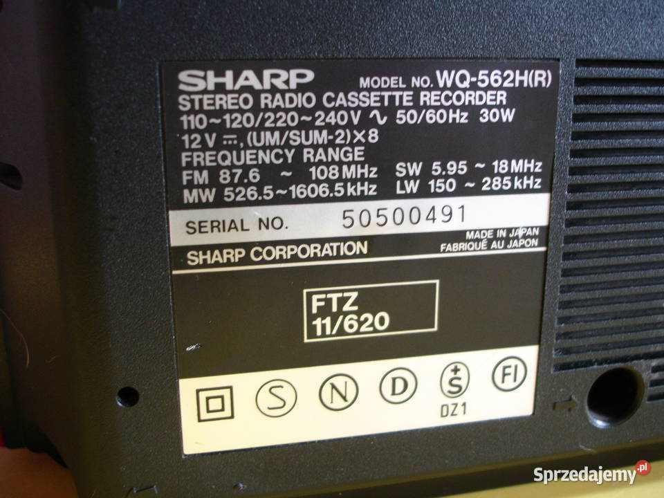 Radiomagnetofon SHARP WQ562H Radioodtwarzacze Zielona Góra sprzedam