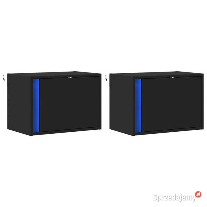 Wiszące szafki nocne z LED 2 czarne WM852092 Warszawa