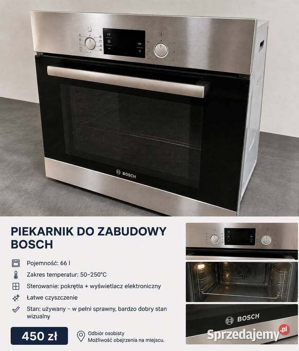 piekarnik do zabudowy marki Bosch do zabudowy Barlinek sprzedam