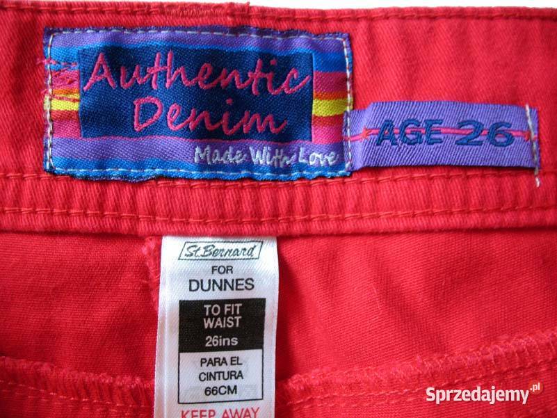 Czerwone Szorty spodenki dżinsy 34 XS biodra 88 Krótkie mazowieckie Siedlce