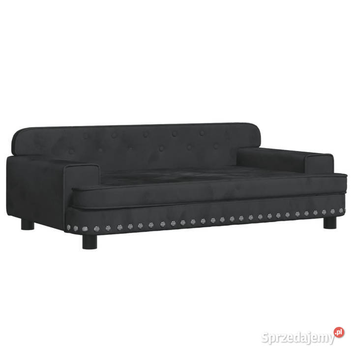 Sofa dzieci czarna 90x53x30 aksamit WM3196283 Warszawa