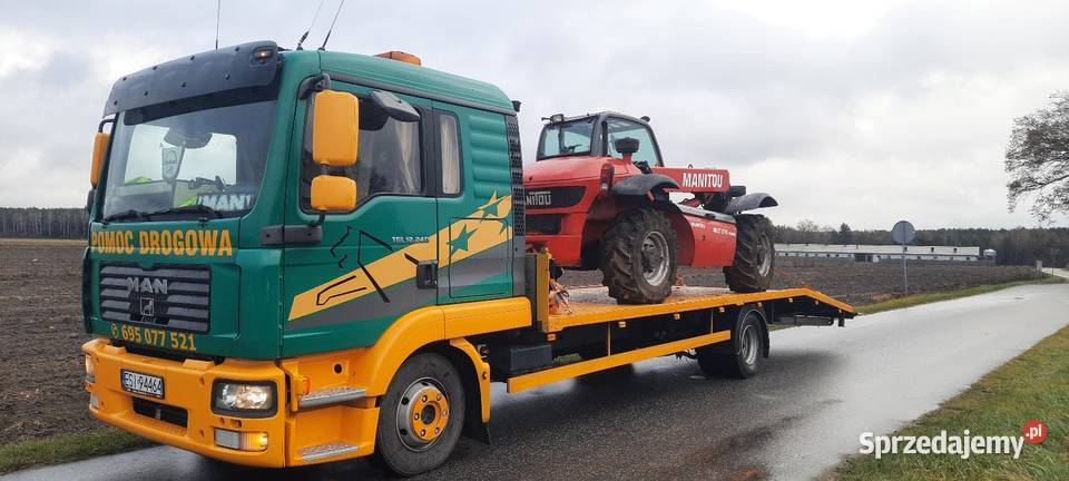 Transport maszyn rolniczych autolaweta Złoczew