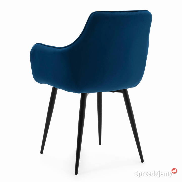 Granatowe Krzesło Tapicerowane Quattro Wysyłka 58cm Krzesła wielkopolskie Tarchały Małe