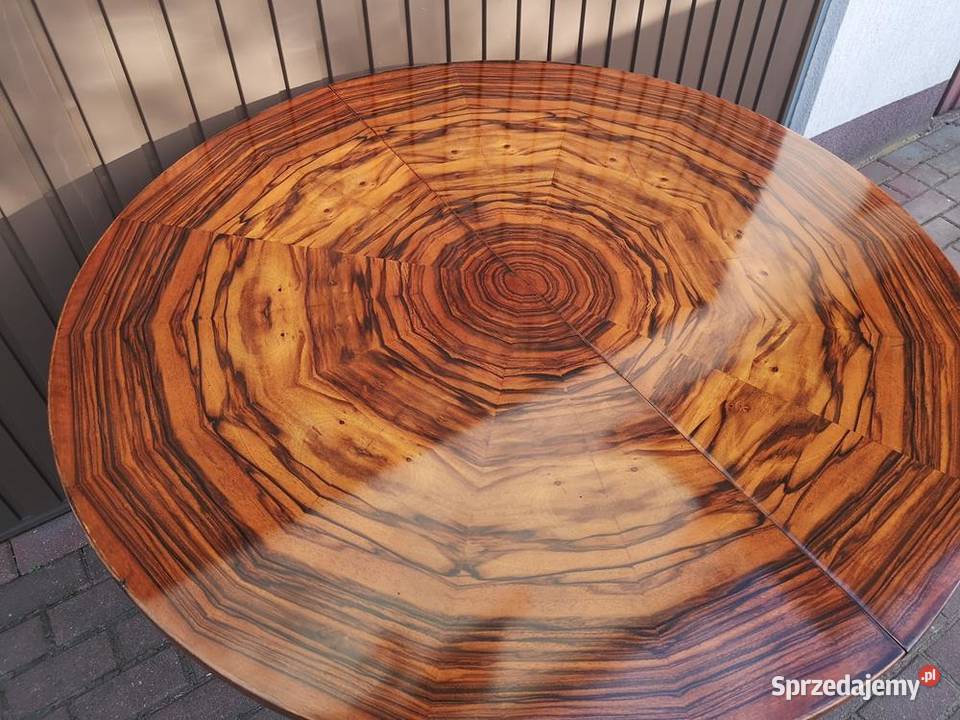 Stół ArtDeco 113 Okrągły Orzech Politura Antyk Swarzędz