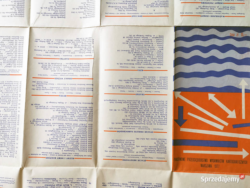 Skarby PRLu Szczecin Plan miasta Szczecina 1977 Antyki, Sztuka, Kolekcje