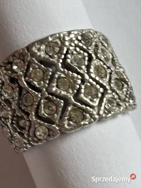 Vintage srebrny pierścionek z cyrkonią Pierścionki kujawsko-pomorskie Bydgoszcz