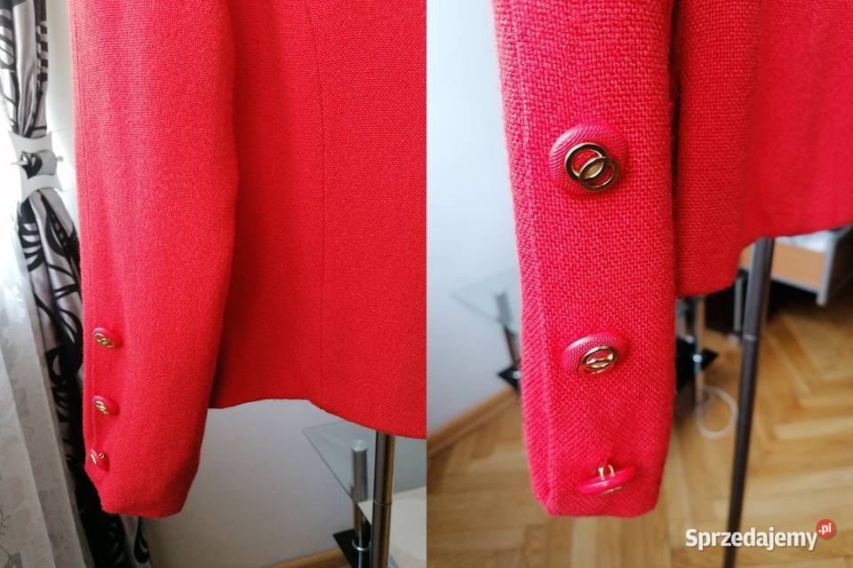 ELEGANCKA CZERWONA MARYNARKA ŻAKIET KUMIR42XL Łódź
