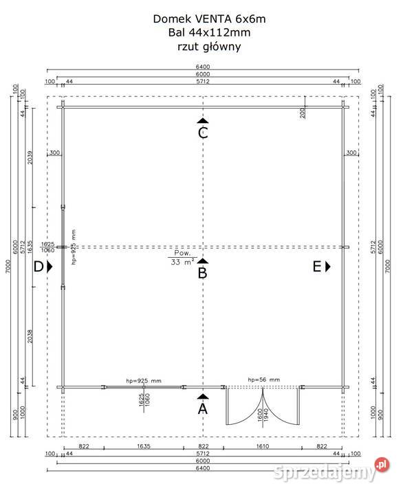 DOMEK Z BALI VENTA 6x6 ŚWIERK 44mm LETNISKOWY śląskie Parzymiechy sprzedam