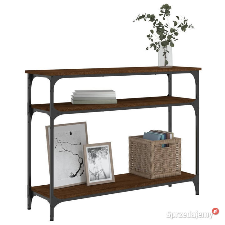 Stolik konsolowy brązowy dąb 100x29x75 WM834039 Warszawa