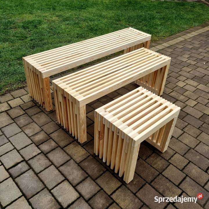 Ławka lamelowa drewniana krzesło ogrodowe