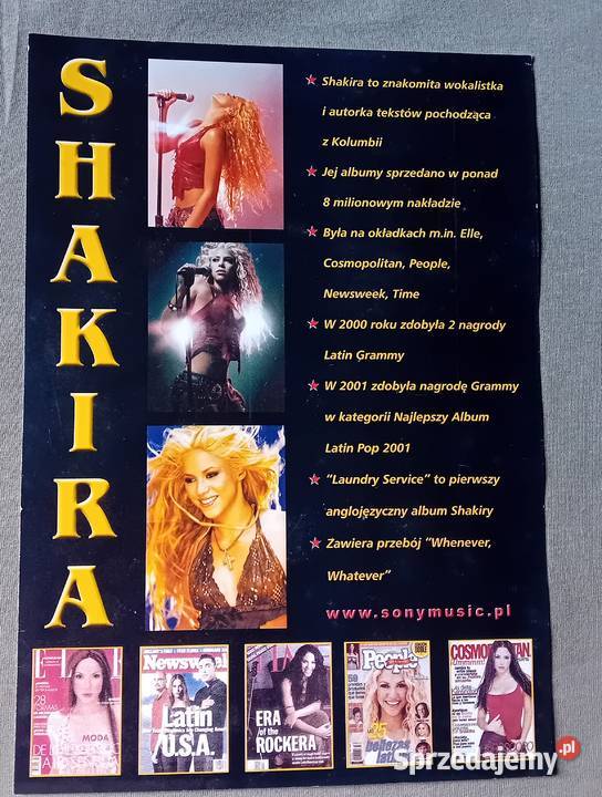Plakat reklamowy Shakira Laundry Service Sony Koźminek