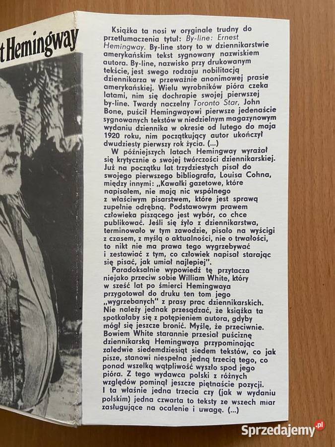 Sygnowano Ernest Hemingway życie codzienne, obyczaje śląskie Katowice sprzedam