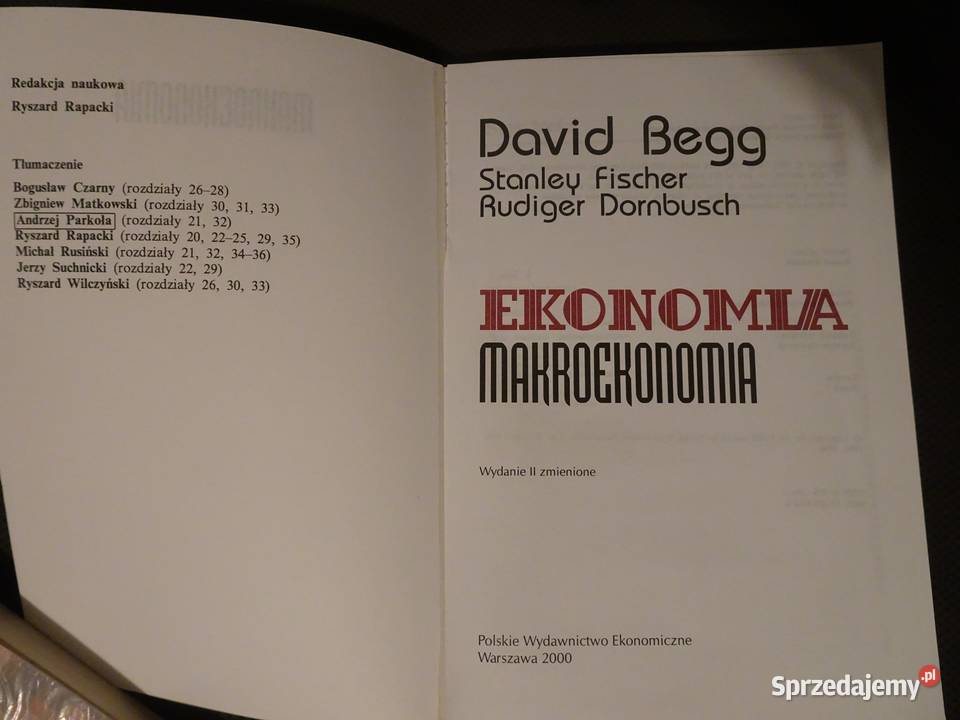 książka Ekonomia Makroekonomia David Begg Rok wydania 2000 Warszawa