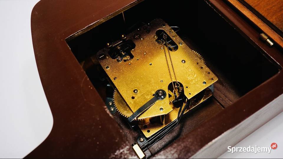 Piękny Zegar Kominkowy Art deco FHS Germany drewno Grupa