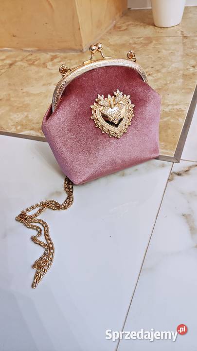 Elegancka torebka welur retro na zastrzask Na bigiel  Warszawa