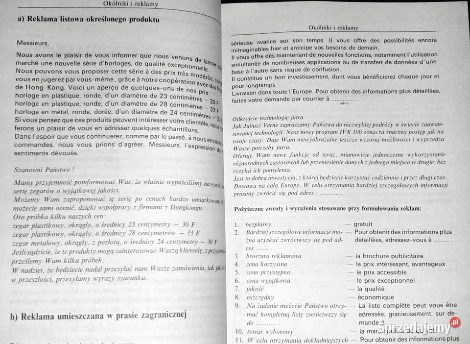 Le francais commercial Wzory francuskich listów Chełm