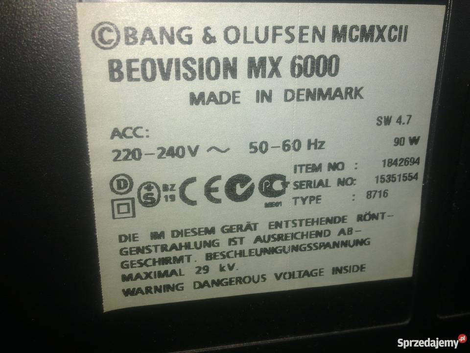 BANG OLUFSEN MX 6000 28 Telewizory Warszawa