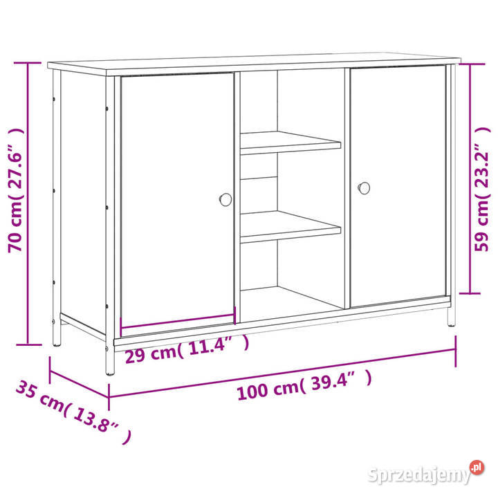 Szafka czarna 100x35x70 materiał drewnopochodny