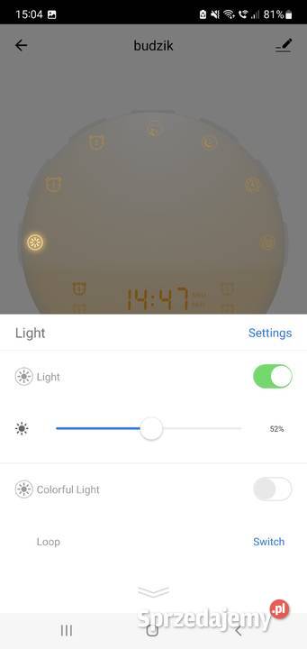 INTELIGENTNY BUDZIK WIFI Tuya WSCHÓD SŁOŃCA wielkopolskie Poznań sprzedam