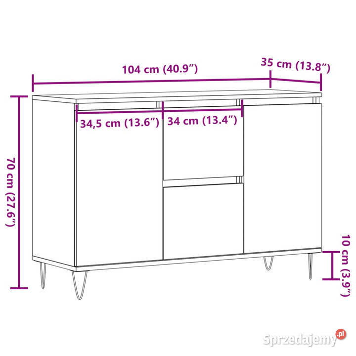Szafka dąb artisan 104x35x70 materiał Meble Warszawa