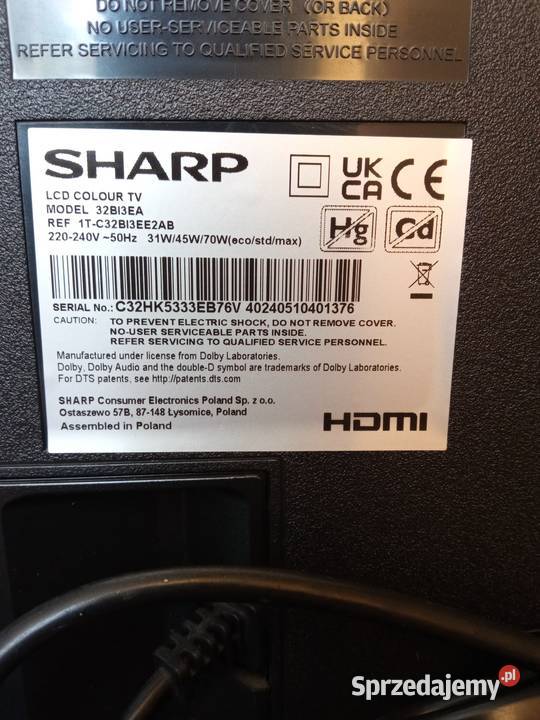 Telewizor Sharp 32 całe dźwięk Harman Kardon Sharp podkarpackie Stalowa Wola