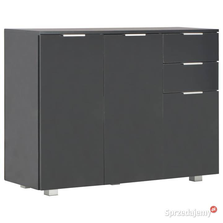 vidaXL Szafka na wysoki połysk czarna 107x35x805 Warszawa