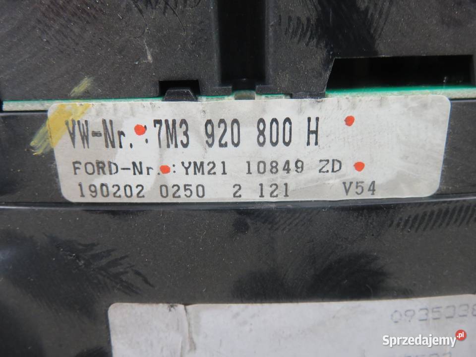 LICZNIK VW SHARAN I 19 TDI PD 7M3920800H