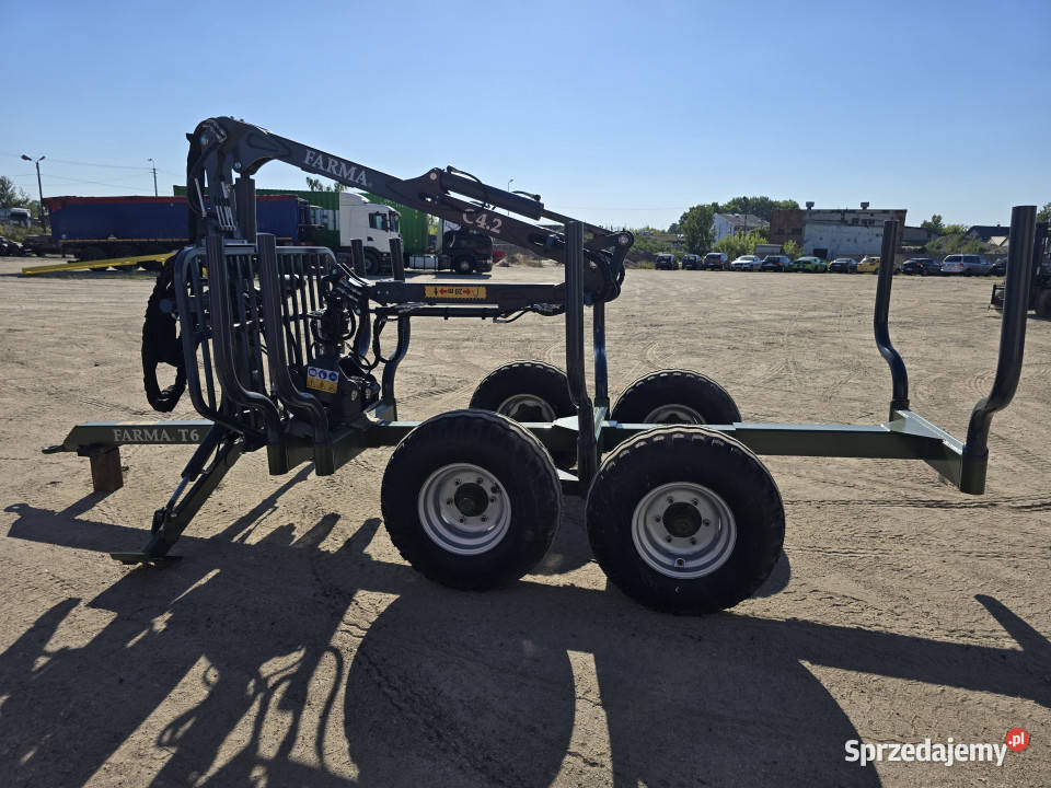 Przyczepa leśna do zrywki FARMA T6 żuraw C42 Rudolfowo