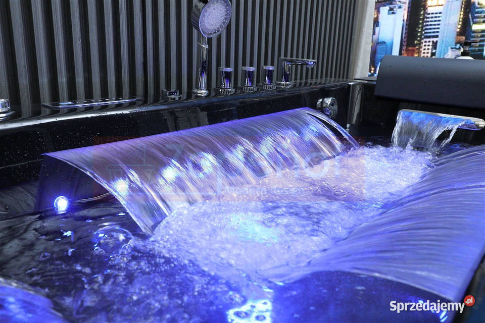 Czarna wanna z hydromasażem EBX185 prostokątna podlaskie Grabówka