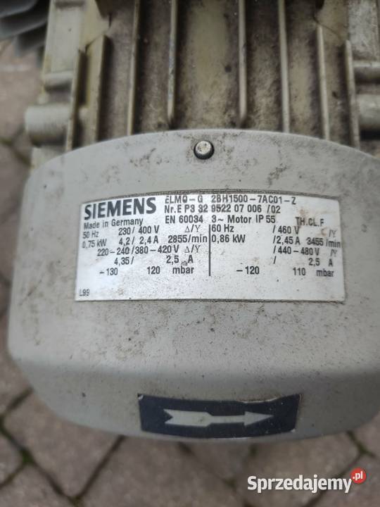 Pompa próżniowa wentylator Siemens