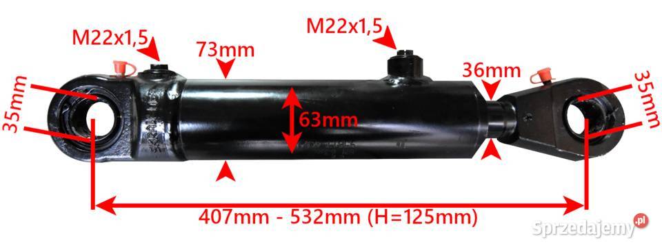 Siłownik Hydrauliczny CJ2F 63x36 SKOK 125 U35 kujawsko-pomorskie Solec Kujawski sprzedam