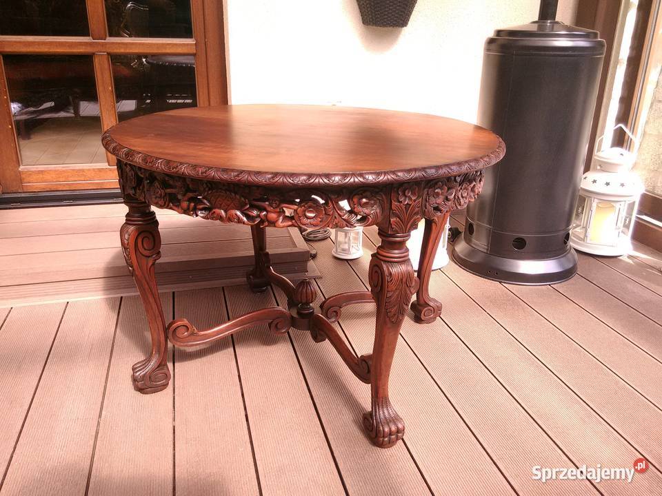 Stolik Neorenesansowy Rzeźbiony Antyk UNIKAT Kluki